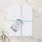 Greenery Blue hydrangea Dank u Baby shower Cadeaulabel (Met Touw)