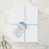 Greenery Blue hydrangea Dank u Baby shower Cadeaulabel (Met Touw)