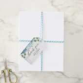 Greenery Blue hydrangea Dank u Baby shower Cadeaulabel (Met Touw)