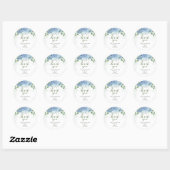 Greenery Blue hydrangea Dank u Baby shower Ronde Sticker (Vel)