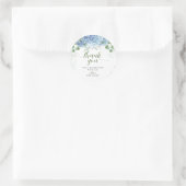 Greenery Blue hydrangea Dank u Baby shower Ronde Sticker (Tas)