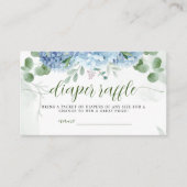 Greenery Blue hydrangea Diaper Baby shower Raffle Informatiekaartje (Voorkant)