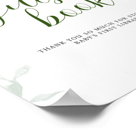 Greenery Blue hydrangea Guest Book Baby shower Poster (Hoek)