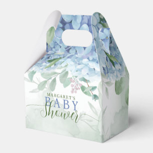 Greenery Blue hydrangea is een Baby shower Bedankdoosjes