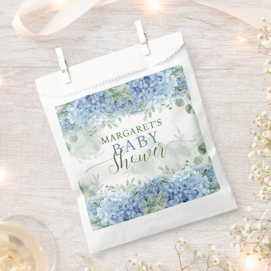 Greenery Blue hydrangea is een Baby shower Bedankzakje (Geknipt)