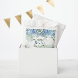 Greenery Blue hydrangea is een Baby shower Bedankzakje