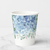 Greenery Blue hydrangea is een Baby shower Papieren Bekers (Voorkant)