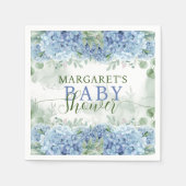 Greenery Blue hydrangea is een Baby shower Servet (Voorkant)