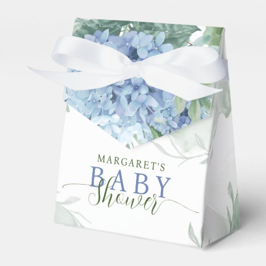 Greenery Blue hydrangea is een Baby shower van de  Bedankdoosjes (Voorkant Zijde)