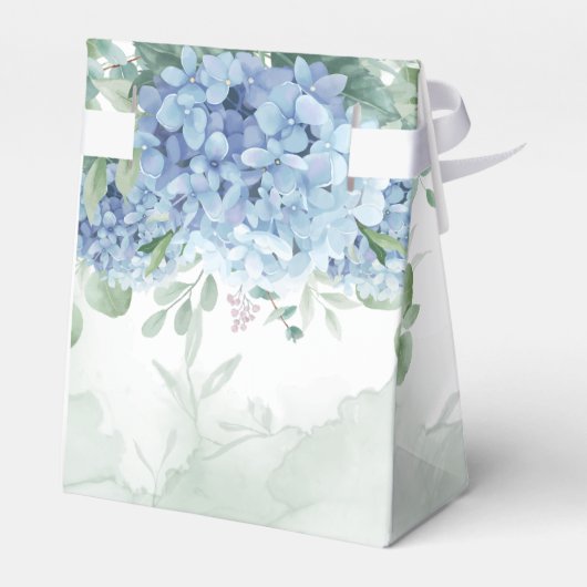 Greenery Blue hydrangea is een Baby shower van de  Bedankdoosjes (Achterkant)