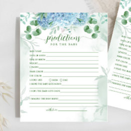 Greenery Blue hydrangea Predication for Baby showe