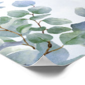 Greenery Blue is een Baby shower. Welkom Poster (Hoek)