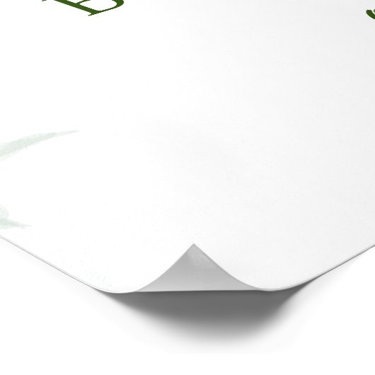 Greenery Blue is een Baby shower-welkomstteken Poster (Hoek)