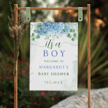 Greenery Blue is een Baby shower-welkomstteken