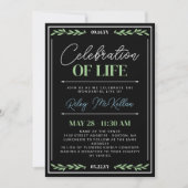 Greenery Blue Script Celebration of Life Kaart (Voorkant)