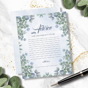 Greenery Blue Waterverf Advice Ouders Baby Showe