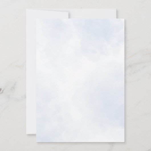 Greenery Blue Waterverf is een Baby shower Kaart (Achterkant)