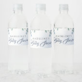 Greenery Blue Waterverf Water Fles Label Waterfles Etiket (Flessen)