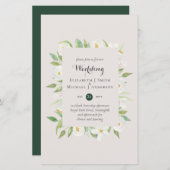 Greenery Blush Floral budget Wedding nodigt A9 uit (Voorkant / Achterkant)