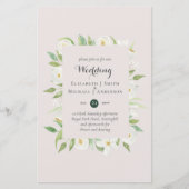 Greenery Blush Floral budget Wedding nodigt A9 uit (Voorkant)
