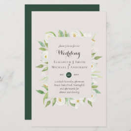 Greenery Blush Floral budget Wedding nodigt A9 uit