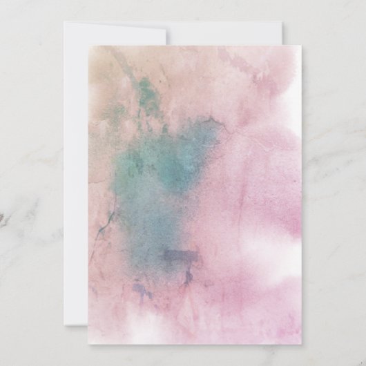 Greenery Blush Pink Waterverf Abstract huwelijk Kaart (Achterkant)