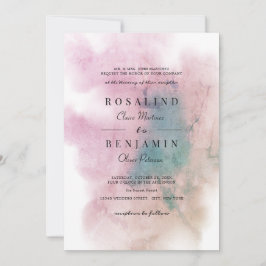 Greenery Blush Pink Waterverf Abstract huwelijk Kaart