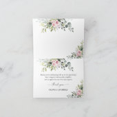 Greenery Blush Roze Baby shower Dank u kaart (Binnen)