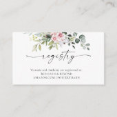 Greenery Blush Roze Baby shower Registry Informatiekaartje (Voorkant)