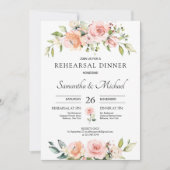 Greenery blush roze floral boho reheardiner kaart (Voorkant)