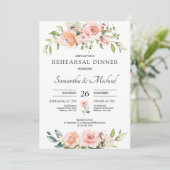 Greenery blush roze floral boho reheardiner kaart (Staand voorkant)