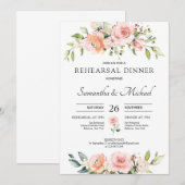 Greenery blush roze floral boho reheardiner kaart (Voorkant / Achterkant)