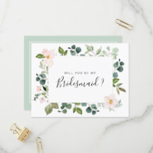 Greenery blush zal je mijn Bridesmaid-kaart zijn