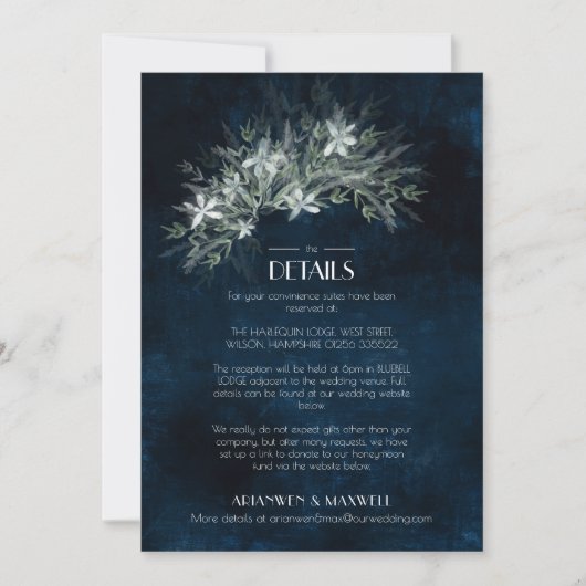 Greenery  boeket, huwelijksdetails kaart (Voorkant)