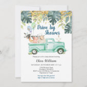 Greenery boerderij animal boy baby shower-uitnodig kaart (Voorkant)