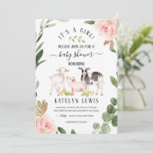 Greenery Boerderij Baby shower Kaart (Staand voorkant)