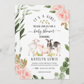 Greenery Boerderij Baby shower Kaart (Voorkant / Achterkant)