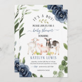 Greenery Boerderij Baby shower Kaart (Voorkant / Achterkant)