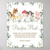 Greenery Boerderij Barnyard Animals Pacifier Hunt Poster (Voorkant)
