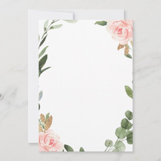 Greenery Boerderij Birthday Invitation with Flower Kaart (Achterkant)