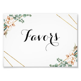 Greenery Boho Cotton Eucalyptus Glitter Favor Sign Foto Afdruk