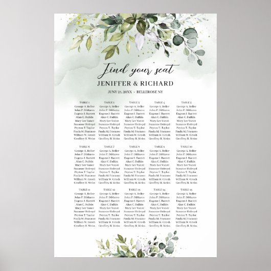 Greenery boho eucalyptus foliage-zeegrafiek poster (Voorkant)