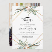 Greenery Boho Eucalyptus Leaves Foto Afstuderen Kaart (Voorkant / Achterkant)