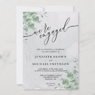 Greenery Boho Eucalyptus Signature Engaged Kaart