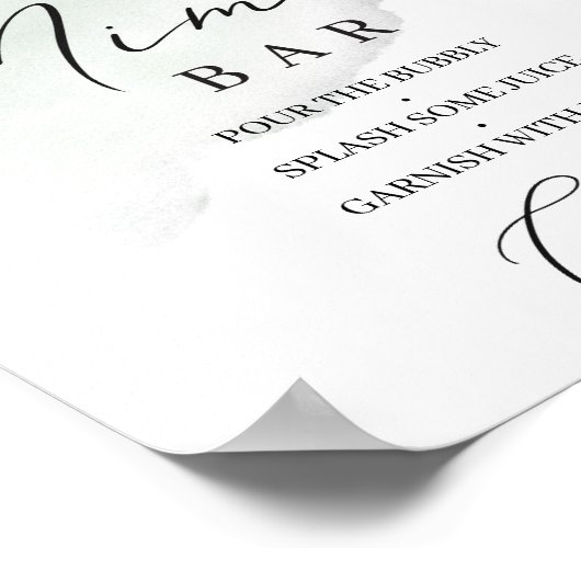 Greenery boho foliage eucalyptus mimosa bar sign poster (Hoek)