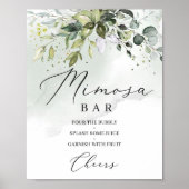 Greenery boho foliage eucalyptus mimosa bar sign poster (Voorkant)