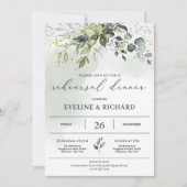 Greenery boho foliage eucalyptus repetitie diner kaart (Voorkant)