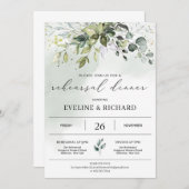 Greenery boho foliage eucalyptus repetitie diner kaart (Voorkant / Achterkant)