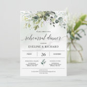 Greenery boho foliage eucalyptus repetitie diner  kaart (Staand voorkant)