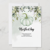 Greenery boho gebladerte kleine pompoen baby showe kaart (Achterkant)